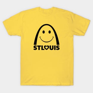 St. Louis (Saint Louis) Smiley Face Arch - black T-Shirt